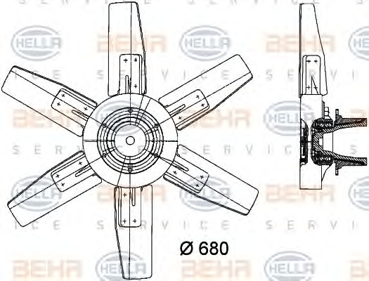 HELLA Ventilátor, vízhűtő 8MV376730-271