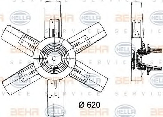 HELLA Ventilátor, vízhűtő 8MV376730-281