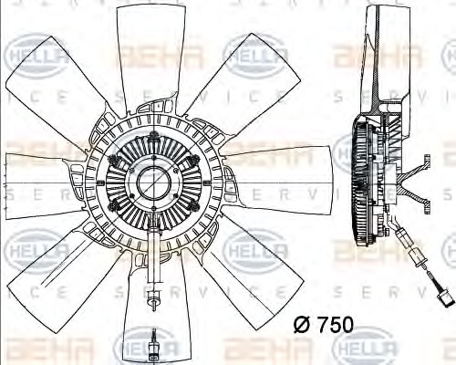 HELLA Ventilátor, vízhűtő 8MV376730-721