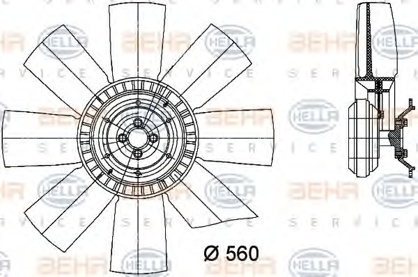 HELLA Ventilátor, vízhűtő 8MV376731-101