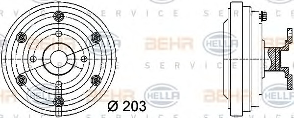 HELLA Hűtőventillátor kuplung 8MV376731-281