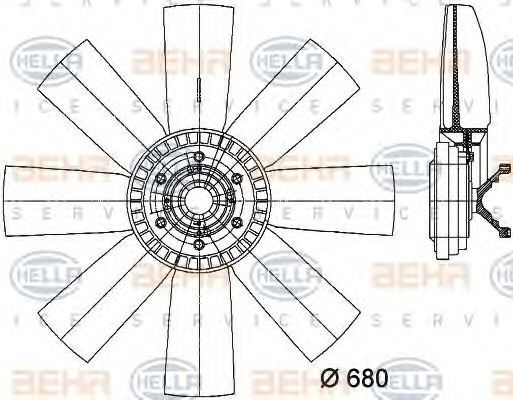 HELLA Ventilátor, vízhűtő 8MV376731-311