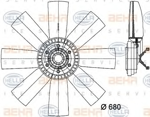 HELLA Ventilátor, vízhűtő 8MV376731-321