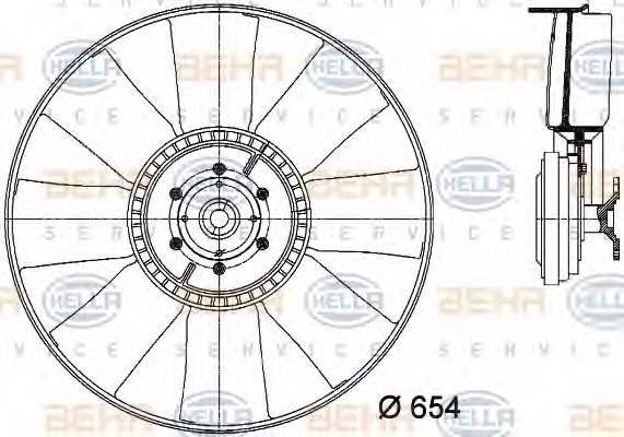 HELLA Hűtőventillátor kuplung 8MV376731-381