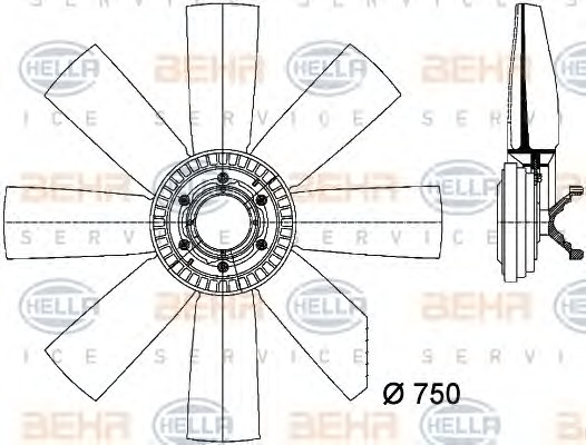 HELLA Ventilátor, vízhűtő 8MV376731-451