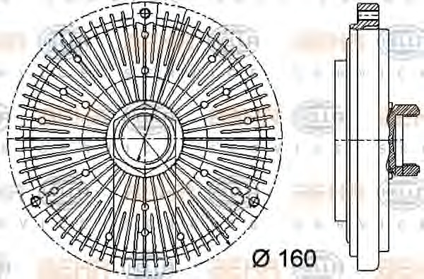 HELLA Hűtőventillátor kuplung 8MV376731-491