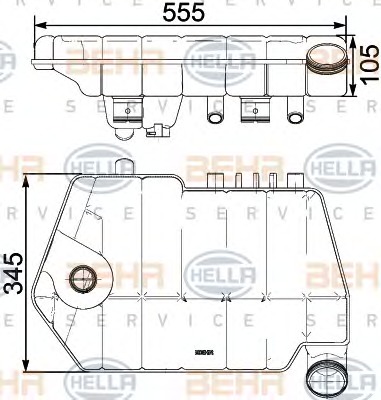HELLA Hűtőfolyadék kiegyenlítő tartály 8MA376731-621