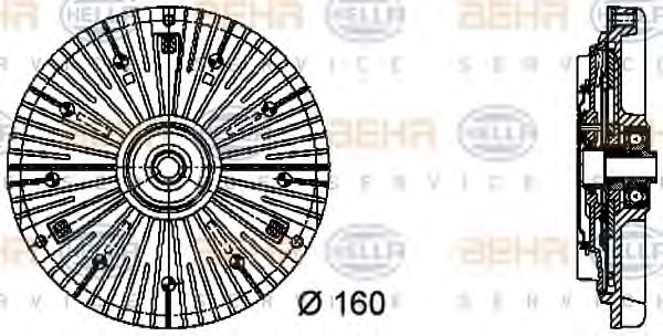 HELLA Hűtőventillátor kuplung 8MV376732-071