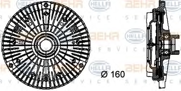 HELLA Hűtőventillátor kuplung 8MV376732-081