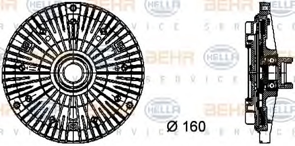 HELLA Hűtőventillátor kuplung 8MV376732-101