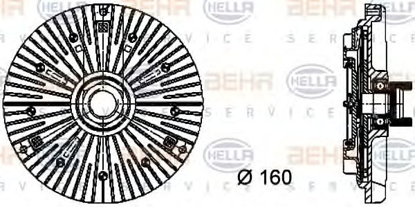 HELLA Hűtőventillátor kuplung 8MV376732-111