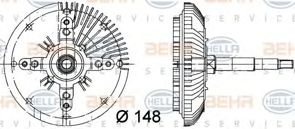 HELLA Hűtőventillátor kuplung 8MV376732-241