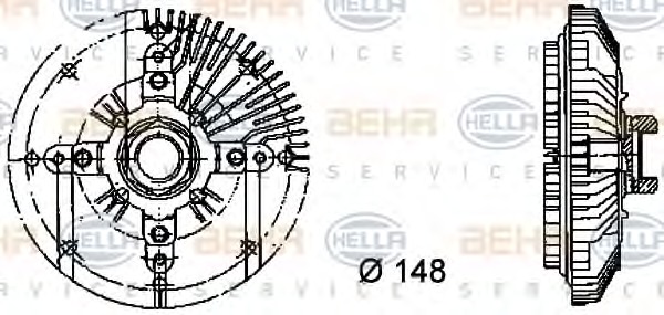 HELLA Hűtőventillátor kuplung 8MV376732-321