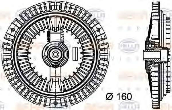 HELLA Hűtőventillátor kuplung 8MV376732-351