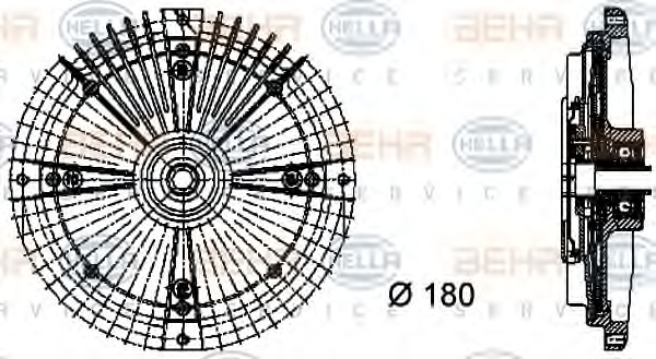 HELLA Hűtőventillátor kuplung 8MV376732-461