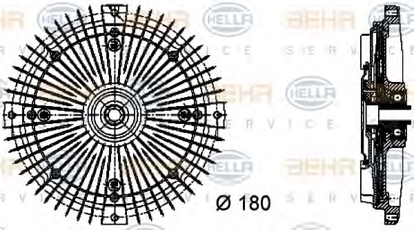 HELLA Hűtőventillátor kuplung 8MV376732-481