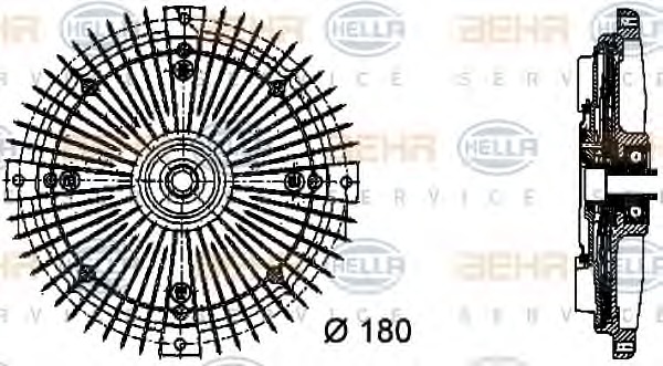 HELLA Hűtőventillátor kuplung 8MV376732-491