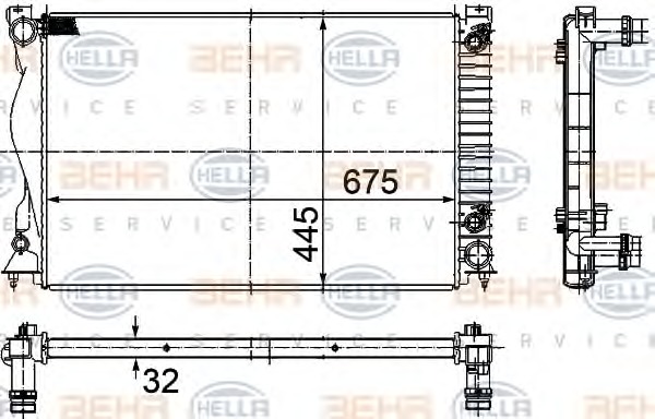 HELLA Vízhűtő 8MK376732-501