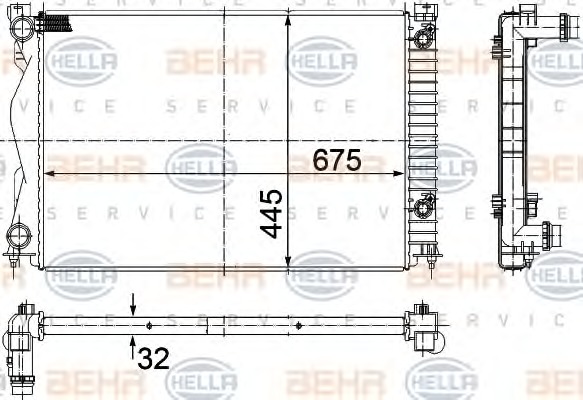 HELLA Vízhűtő 8MK376732-511