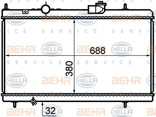 HELLA Vízhűtő 8MK376732-741