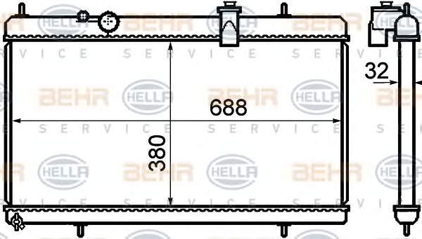 HELLA Vízhűtő 8MK376732-751