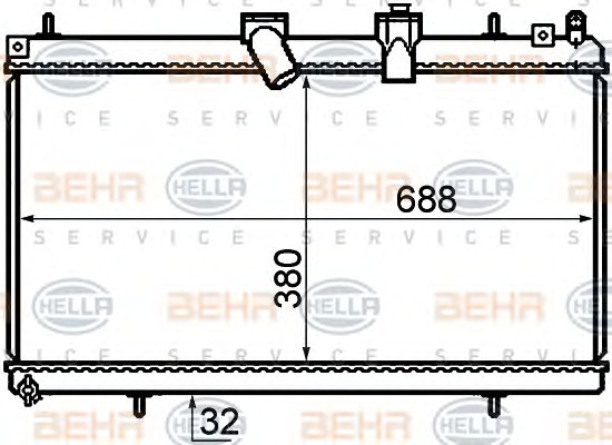 HELLA Vízhűtő 8MK376732-761