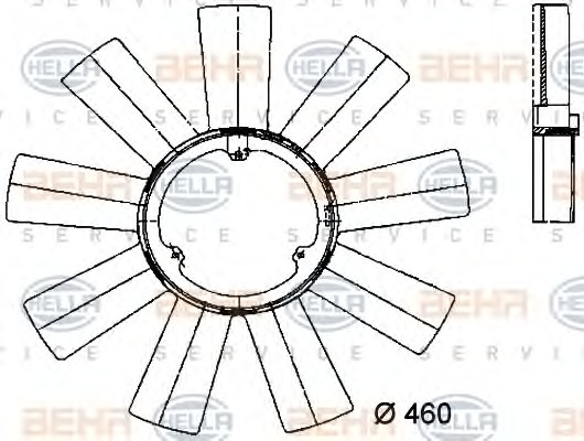 HELLA Ventilátor, vízhűtő 8MV376733-171