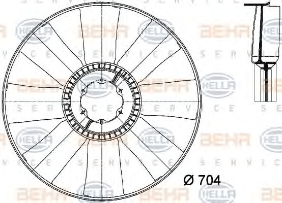 HELLA Ventilátor, vízhűtő 8MV376733-181