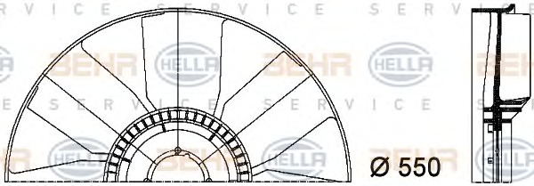 HELLA Ventilátor, vízhűtő 8MV376733-191