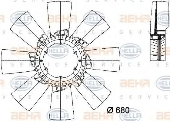 HELLA Ventilátor, vízhűtő 8MV376733-271