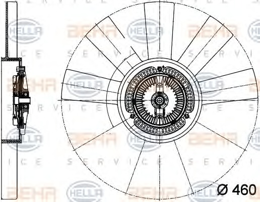 HELLA Hűtőventillátor kuplung 8MV376733-311