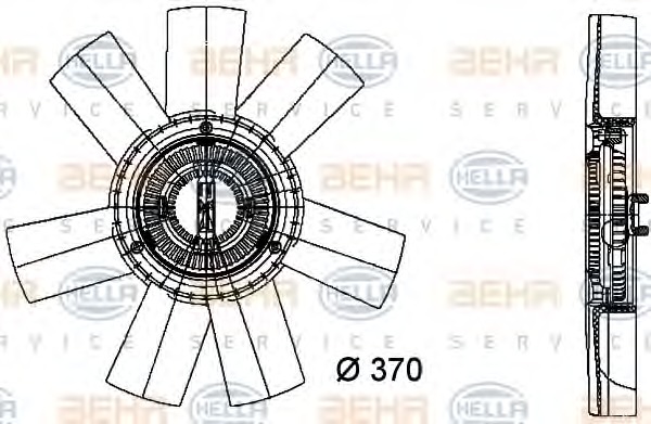 HELLA Hűtőventillátor kuplung 8MV376733-361