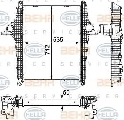 HELLA Töltőlevegő hűtő 8ML376733-401