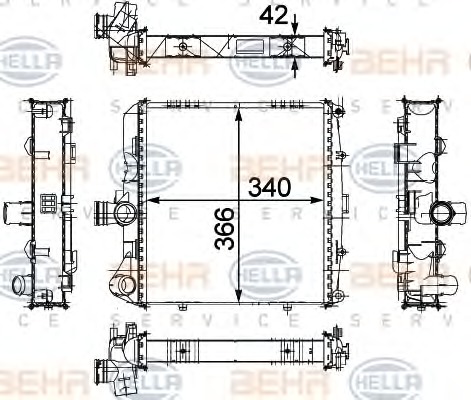 HELLA Vízhűtő 8MK376733-671