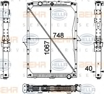 HELLA Vízhűtő 8MK376733-711