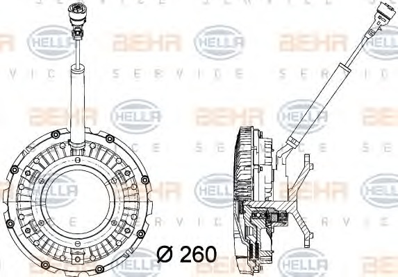 HELLA Hűtőventillátor kuplung 8MV376734-371