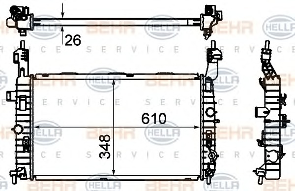 HELLA Vízhűtő 8MK376735-041