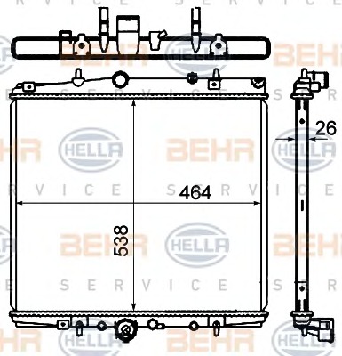 HELLA Vízhűtő 8MK376735-311