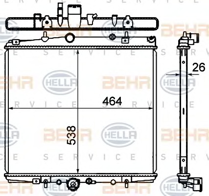 HELLA Vízhűtő 8MK376735-321