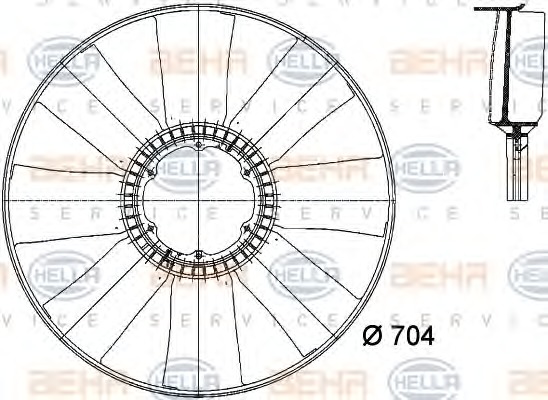 HELLA Ventilátor, vízhűtő 8MV376741-171