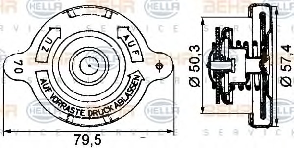 HELLA Kiegyenlítő tartály sapka 8MY376742-201