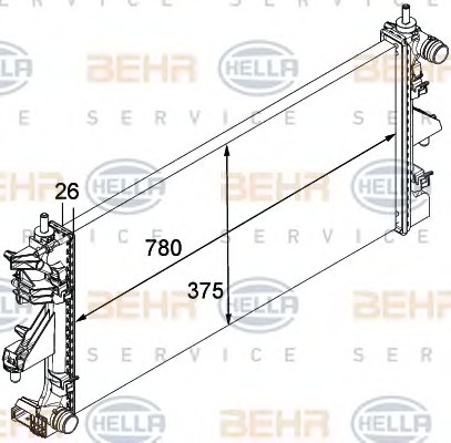 HELLA Vízhűtő 8MK376745-021