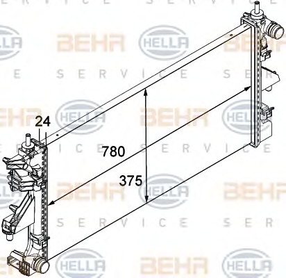 HELLA Vízhűtő 8MK376745-034