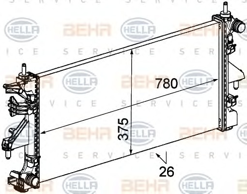 HELLA Vízhűtő 8MK376745-091