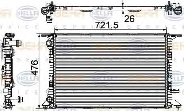 HELLA Vízhűtő 8MK376745-581