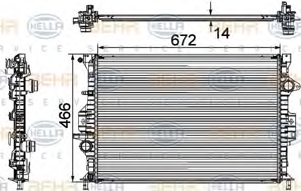 HELLA Vízhűtő 8MK376745-594