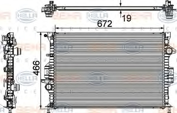 HELLA Vízhűtő 8MK376745-601