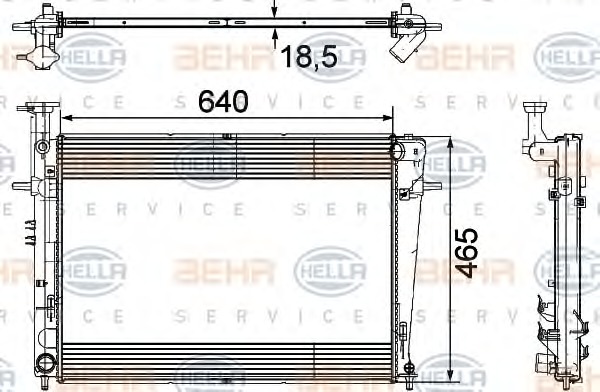 HELLA Vízhűtő 8MK376745-611