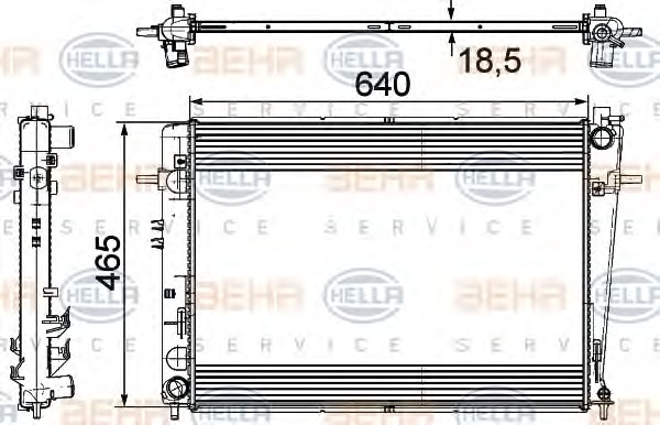 HELLA Vízhűtő 8MK376745-621