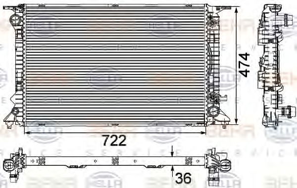 HELLA Vízhűtő 8MK376745-651